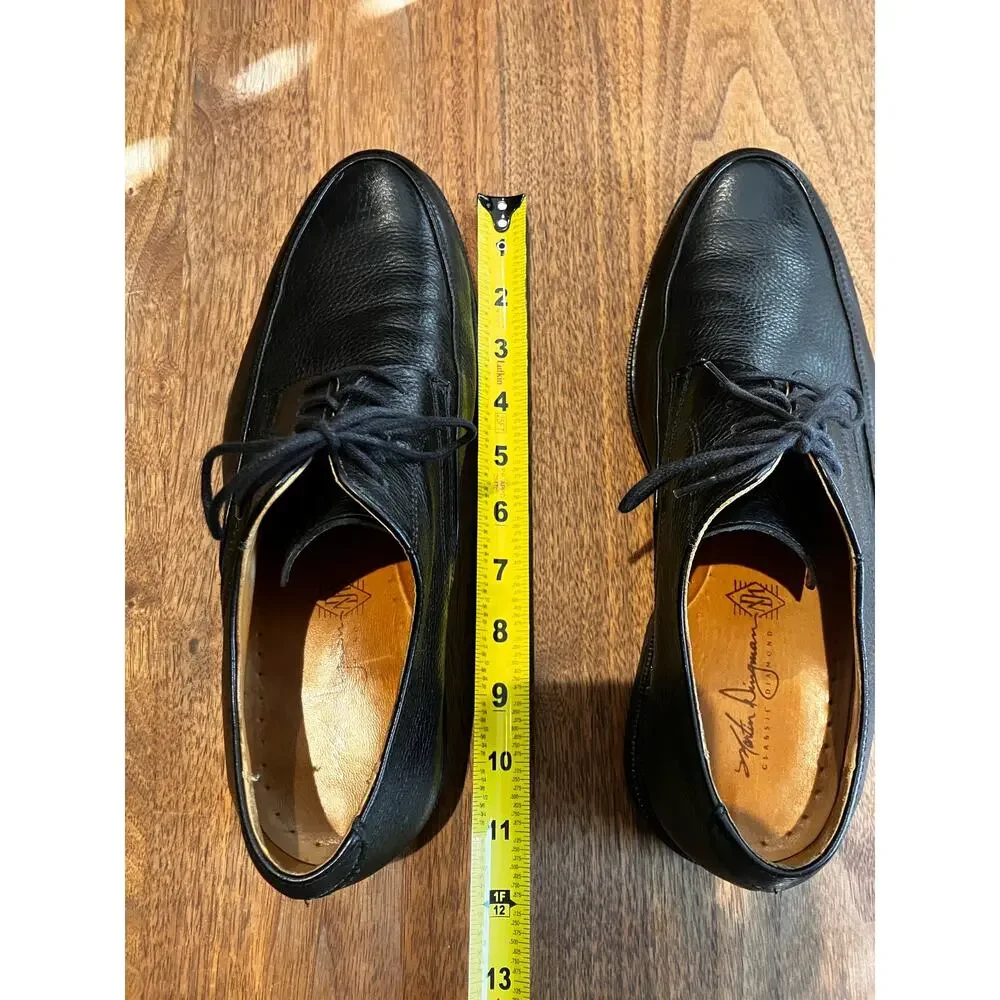 Martin‎ Dingman Classic Richmond Black Leather Shoes 9M Made in Brazil Pebble